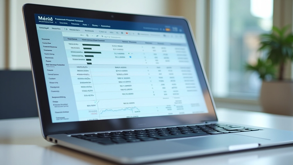 Schermo mostra grafici finanziari con indici P/E e valutazione comparativa tra aziende